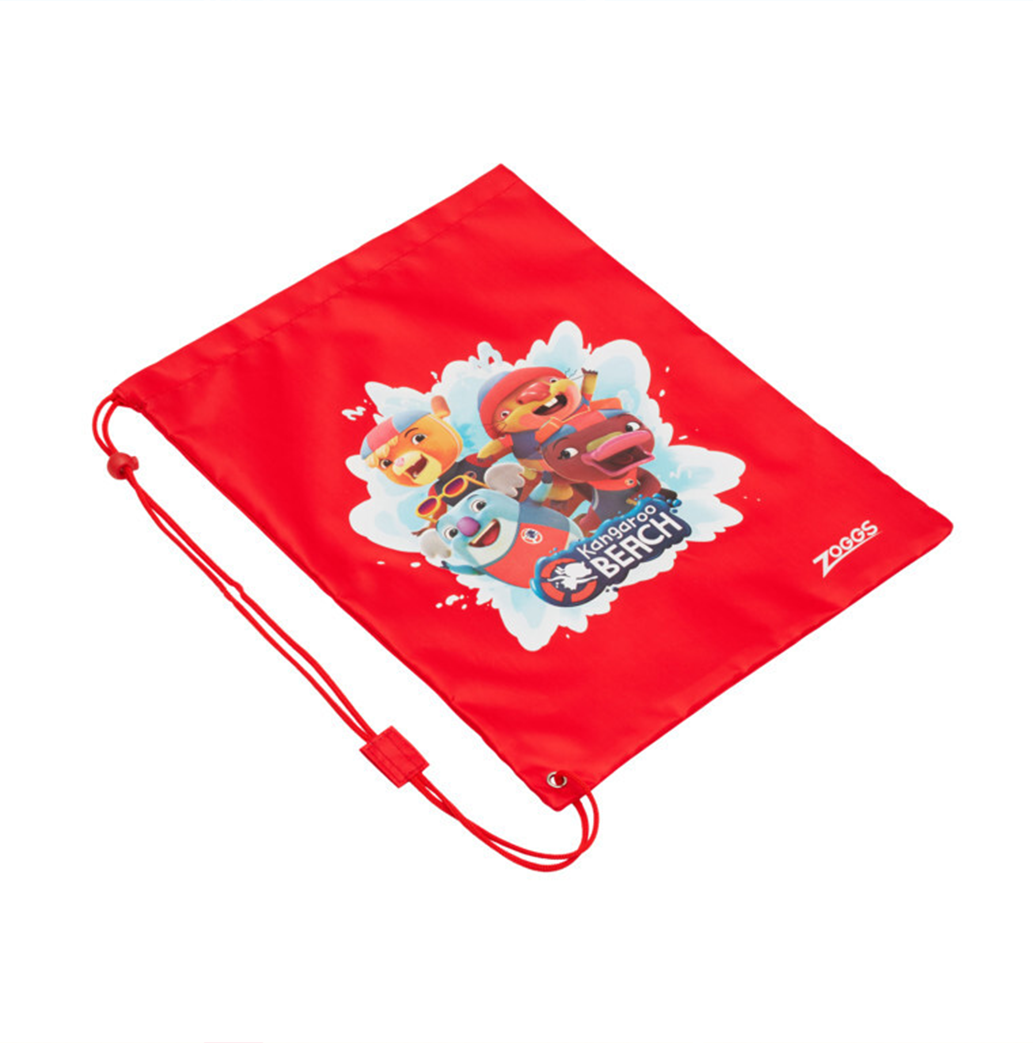 Kangaroo Beach drawstring beach bag - red