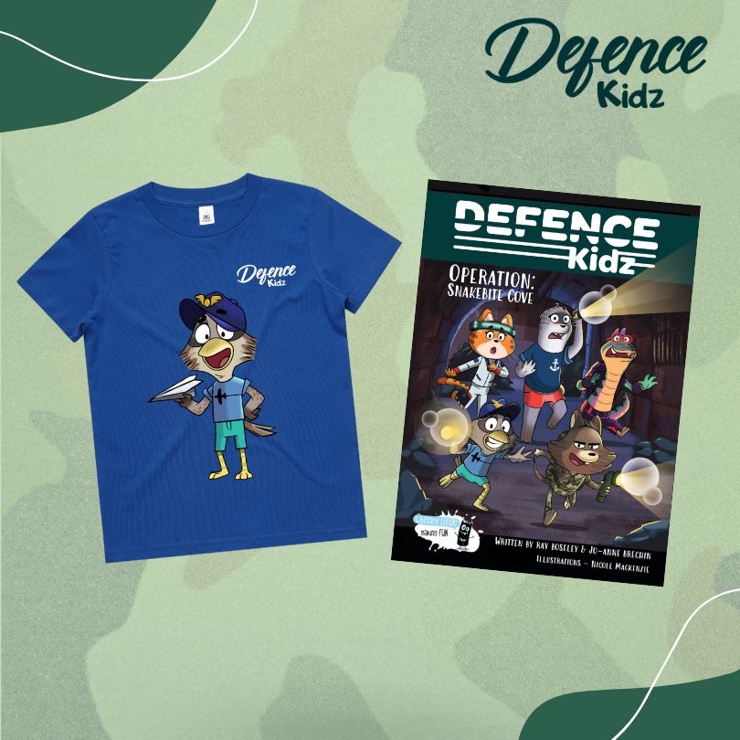 Defence Kidz Duck T-shirt and Operation Snakebite Cove graphic novel