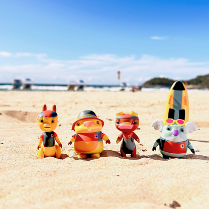 Kangaroo Beach Figurine 4 Pack