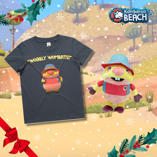 Kangaroo Beach Christmas Pack Neville Plush and T-shirt