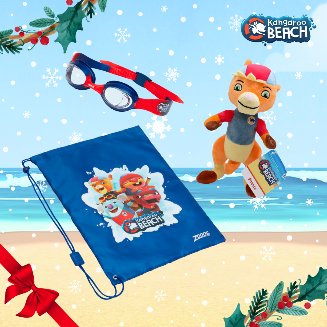 Kangaroo Beach Gift Pack Pounce plush and Goggles