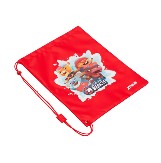 Kangaroo Beach drawstring beach bag - red