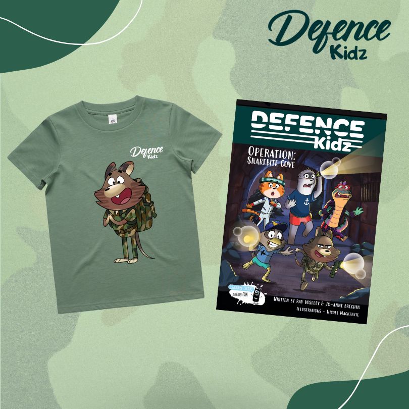 Defence Kidz Reggie T-shirt and Snakebite Cove Graphic Novel