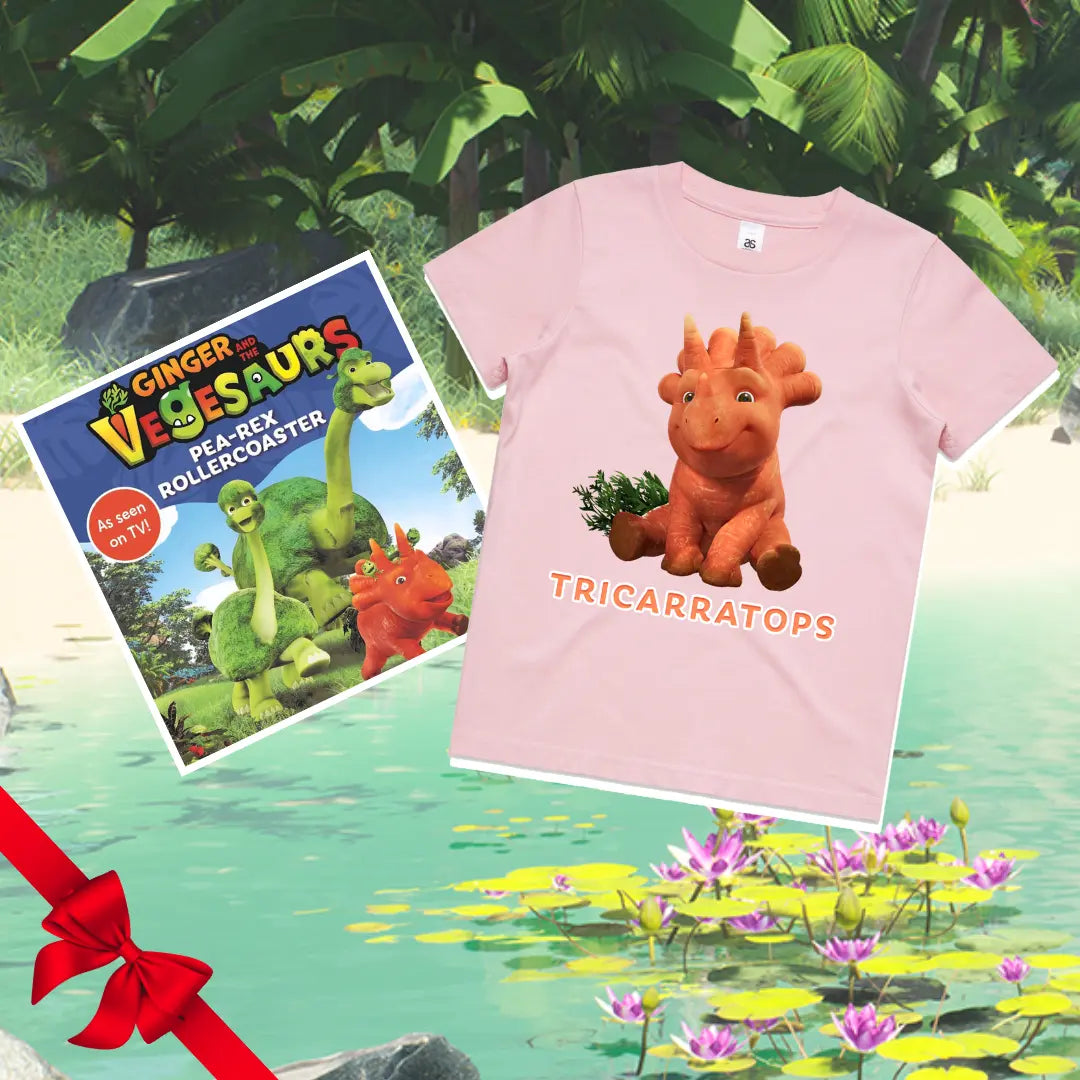 Vegesaurs - Ginger Book and T-shirt - Mix and Match